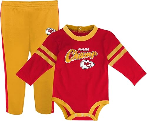 Outerstuff NFL Little Kicker - Conjunto de 2 piezas para recién nacidos, mameluco y pantalón