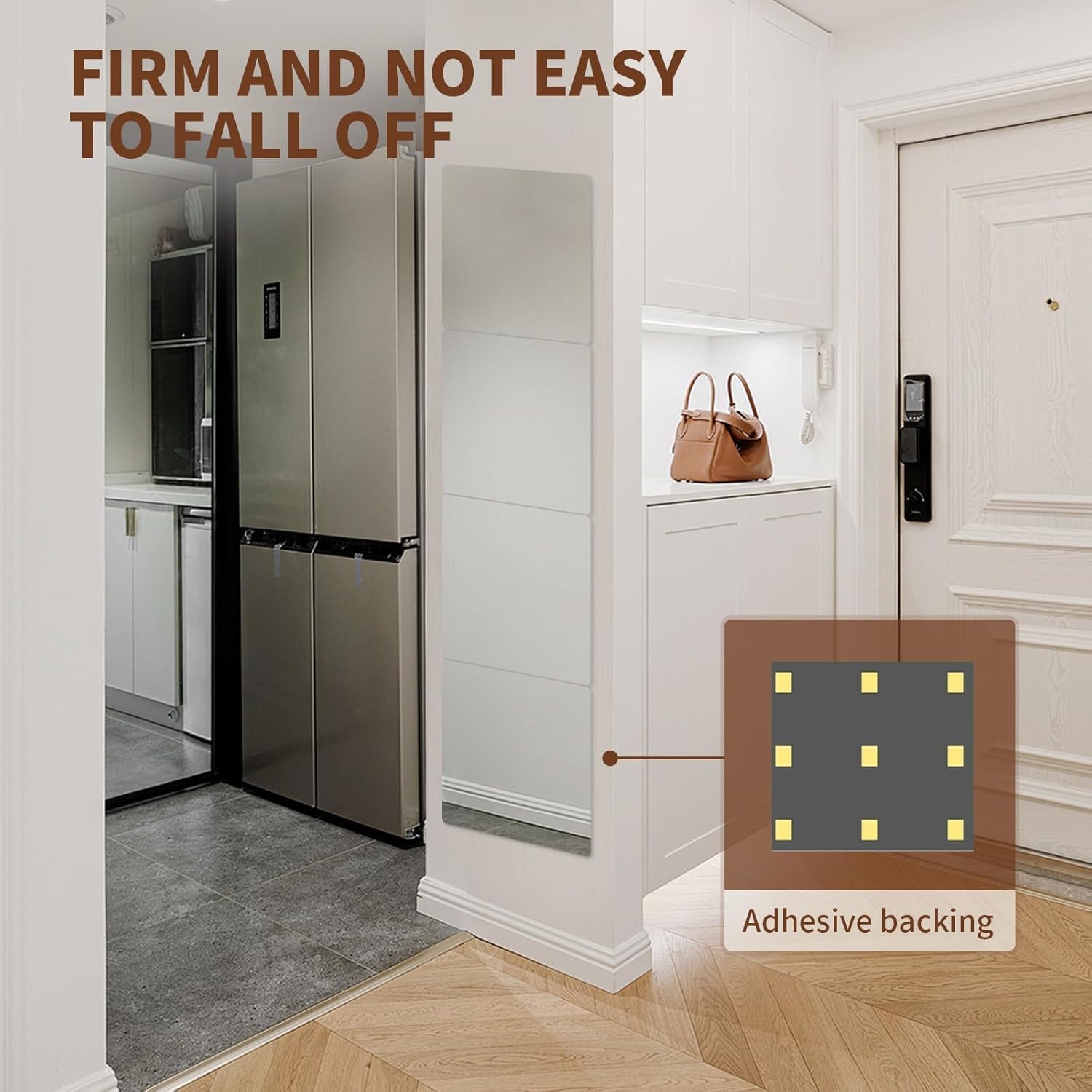 8 Pack Acrylic Mirrors for Wall,12×12 Inch Self Adhesive Frameless Small Mirror Tiles, Flexible Plastic Mirror Sheets for Bedroom Home Gym Door (8Pcs 12×12inch)