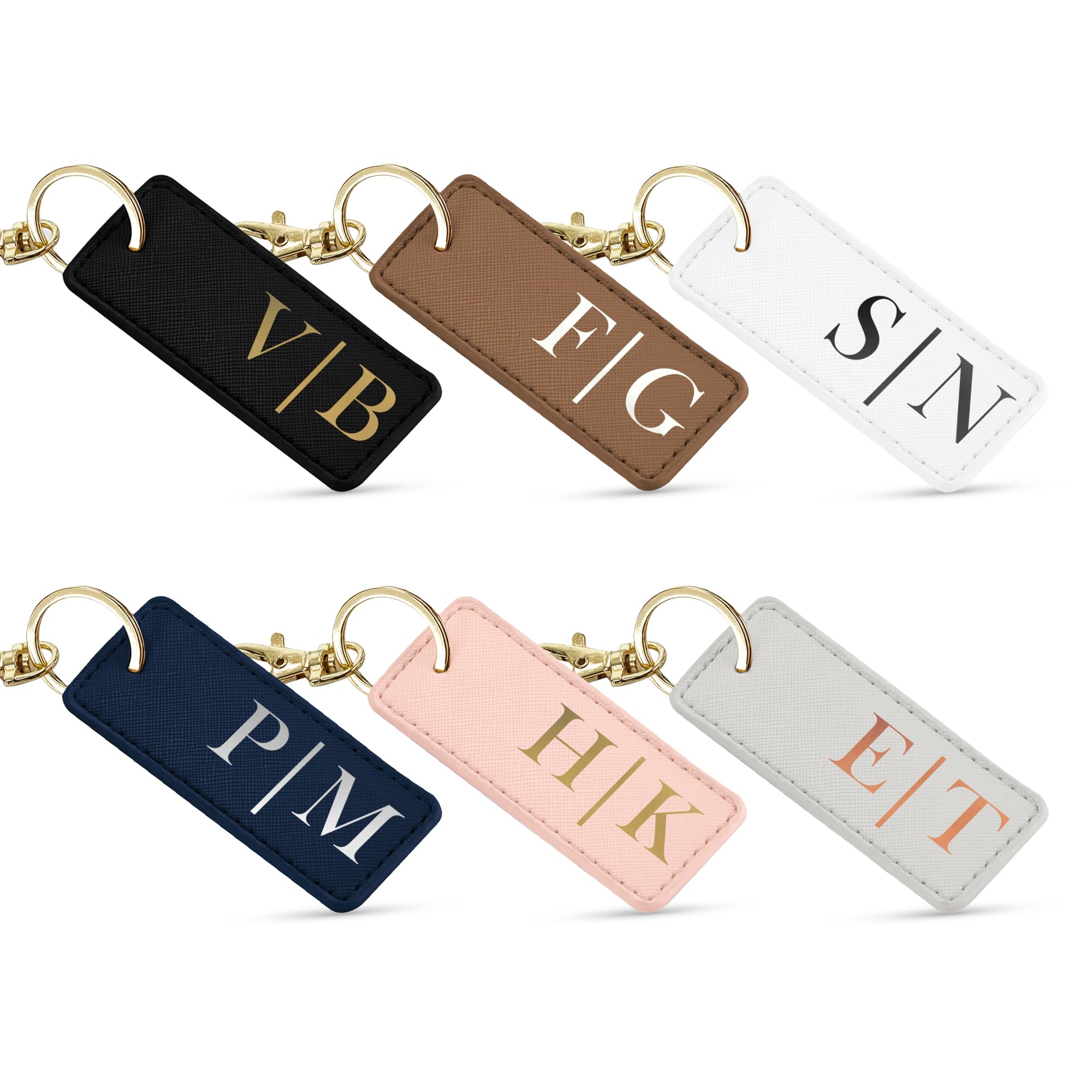Print Maniacs Unisex Style 4 Monogrammed Rectangle Keyring Personalised Gift For Mum Aunt Nana Nanny