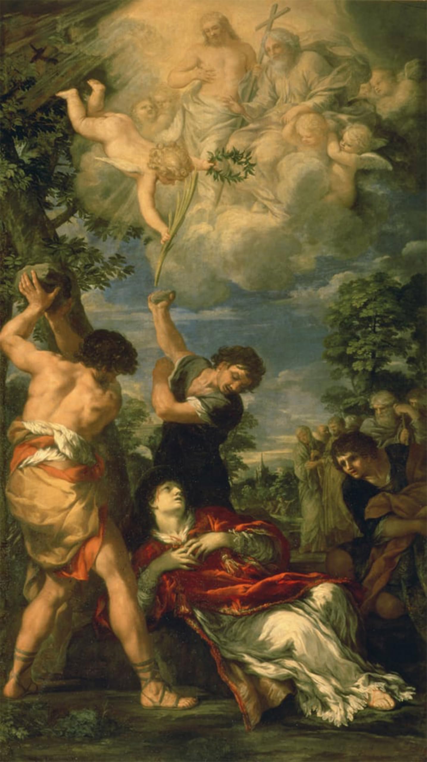ARTXLXXBN Famous Print Painting Colorful Art Print the Martyrdom of Saint Stephen by Pietro Da Cortona Canvas Art Decorations for Home Decor 60x90cm