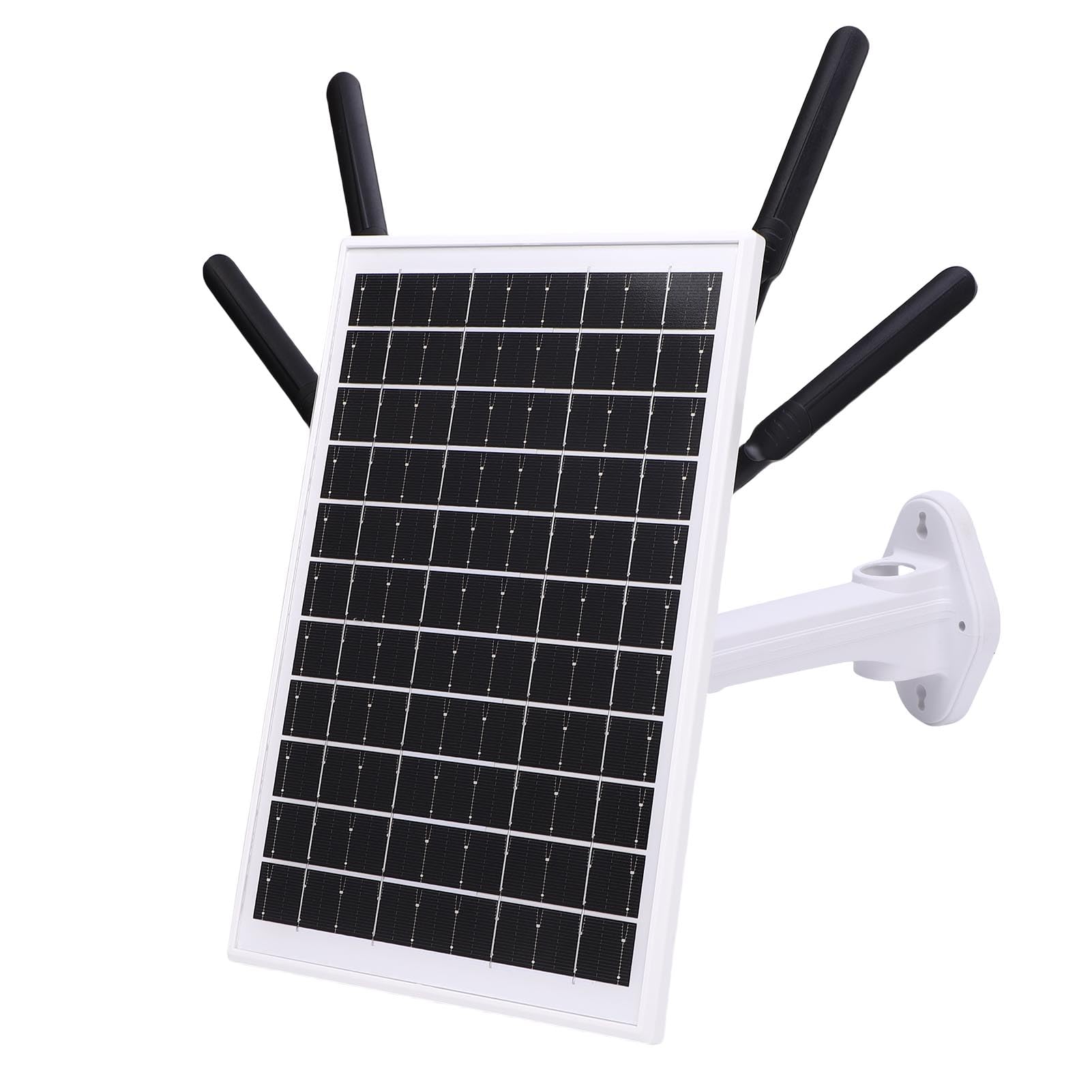 ZJchao Enrutador Moderno 4G LTE con Energía Solar de 12W Batería de 18000mAh 300Mbps Extensor WiFi con Ranura de Tarjeta SIM IP66 para la Red de Carreras de Campamento Al Aire Libre (Antenas Blancas)