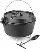 Forno Olandese In Ghisa Wiltec - 4 Litri - Con Sottopentola E Sollevacoperchio - Per Campeggio - Foto 6