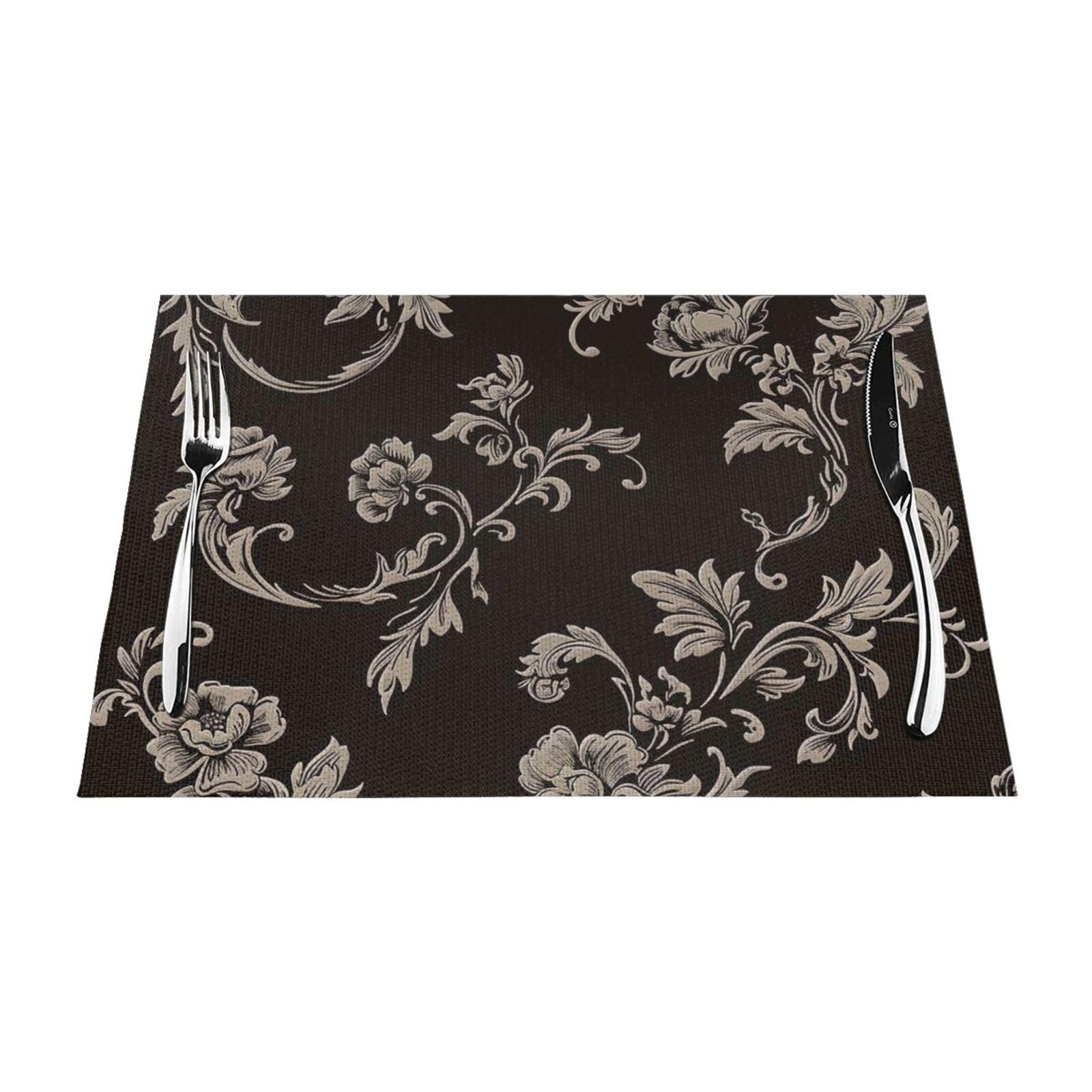 Set de table PVC floral (lot de 6) lavable et antidérapant de 45x30 cm