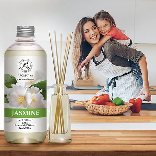 Miniatura 6 de Recambio difusor de varillas con aceite esencial de jazmín, 34 onzas líquidas, 2 x 16.9 fl oz, aceite de fragancia, ambientador de habitación,