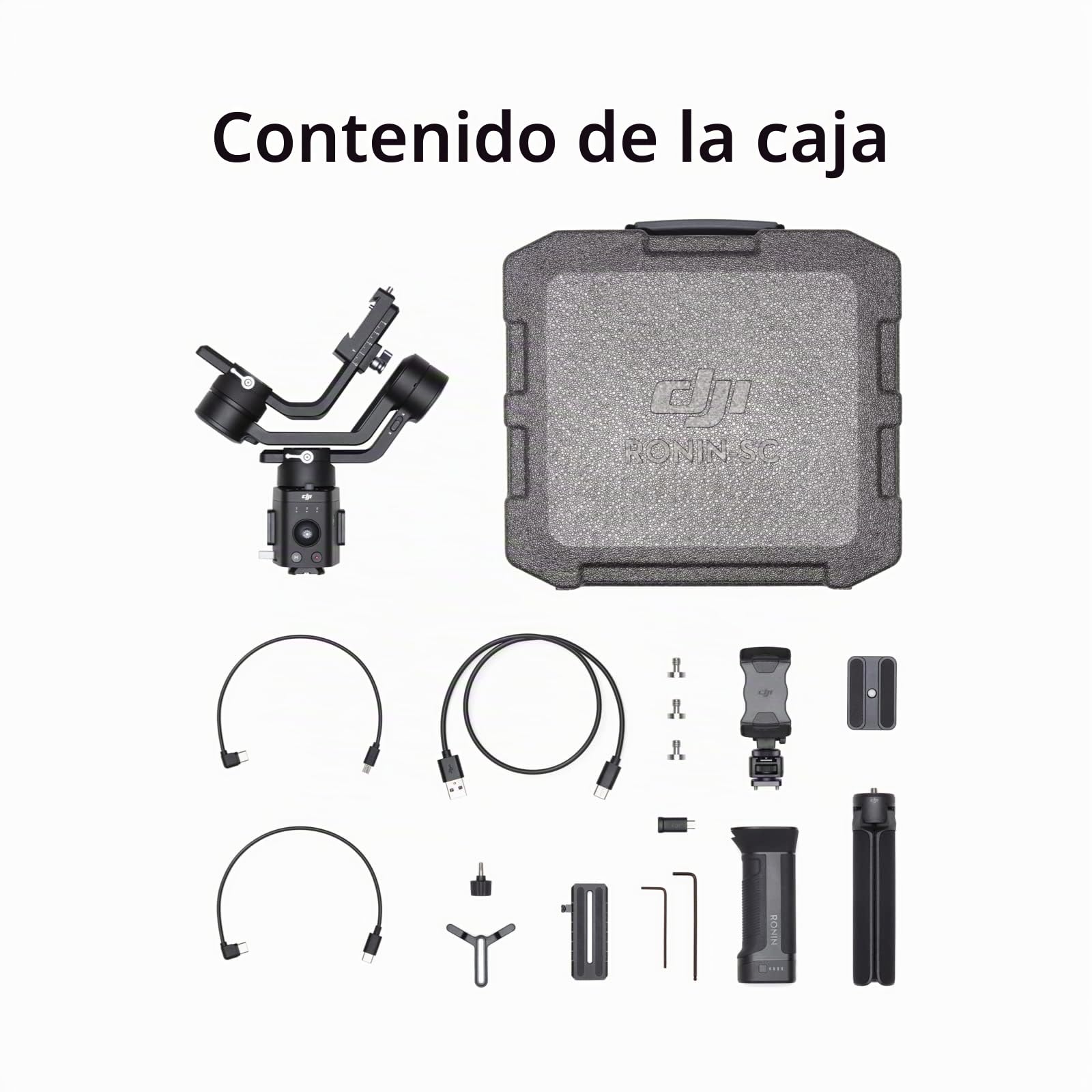 DJI Ronin-SC, estabilizador en tres ejes para cámaras, carga útil hasta 2 kg, diseño ligero, estabilidad dinámica, funciones automatizadas, apto para Canon/Sony/Panasonic/Nikon/Fujifilm