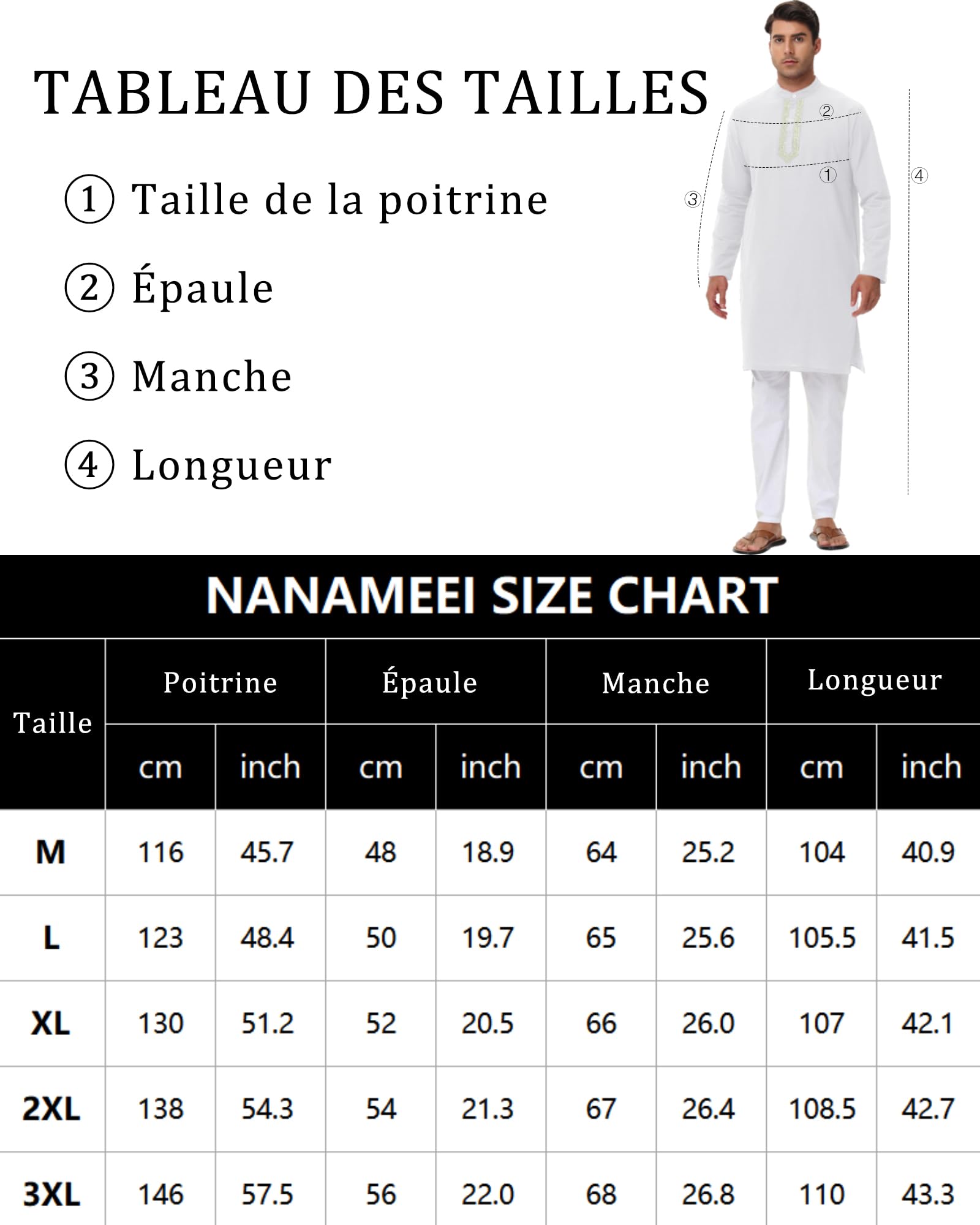 NANAMEEI Kurta Hombre de Algodón y Lino Manga Larga Tradicional Túnica India para Meditación y Yoga