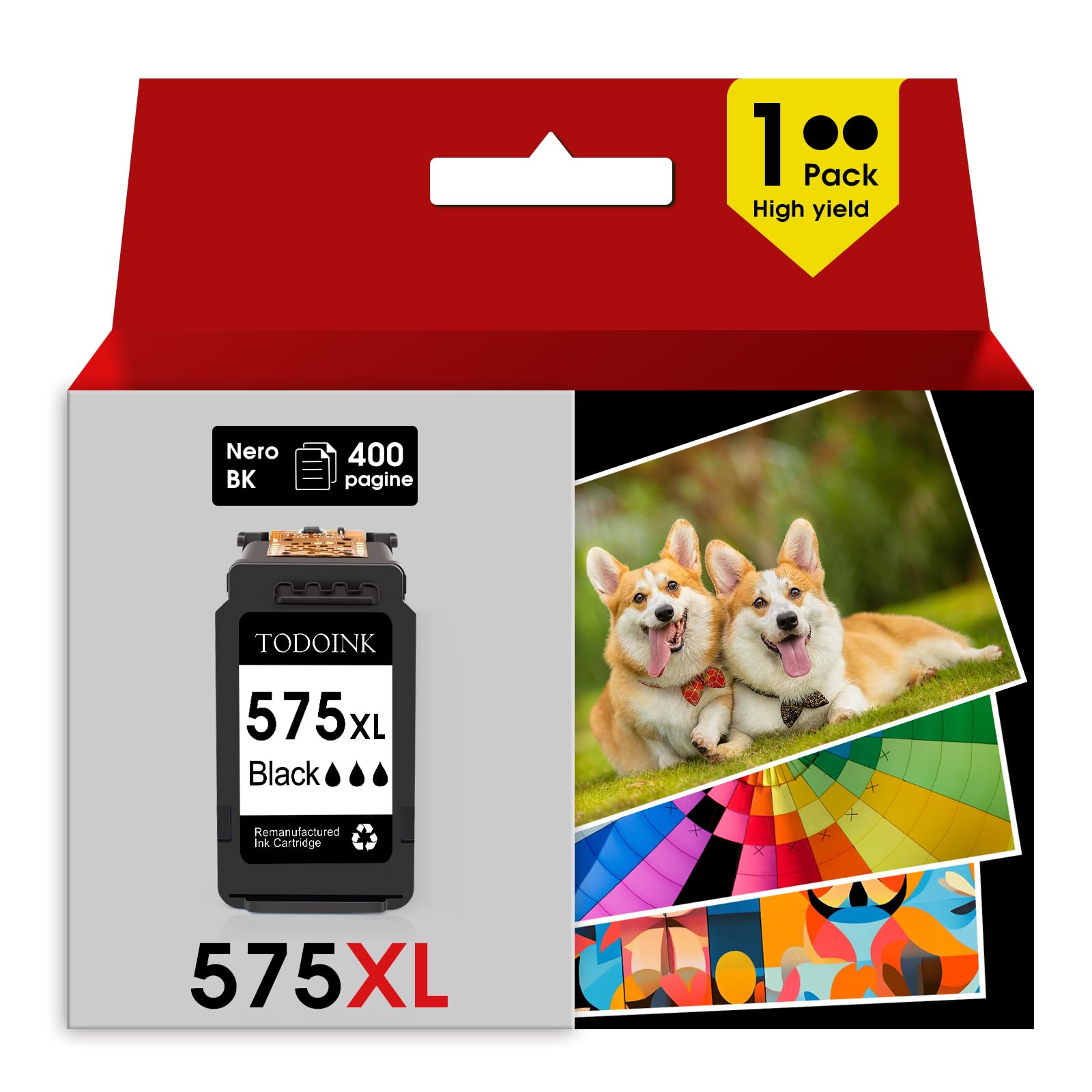 TODOINK PG575XL Nero Cartucce d'inchiostro PG-575XL cartucce 575 nero per canon 575 xl per TS3550i TS3551i TS3750i TS3751i TS3752i TR4750i TR4751i TR4755i TR4756i (1 Nero)