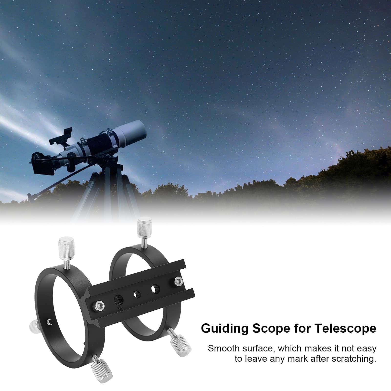 Anillo De Alcance Guía Para Telescopio, Diámetro Interior De 43-70 Mm, Soporte De Anillo De Montaje De Alcance De Guía Ajustable Buscadores De Estrellas Para Telescopio Con Diámetro Interior