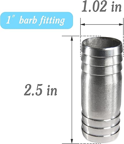 Miniatura 7 de Acoplador de manguera de acero inoxidable de 34 de pulgada con abrazaderas de tubo de acero inoxidable para aguacombustibleaire (paquete de 5)