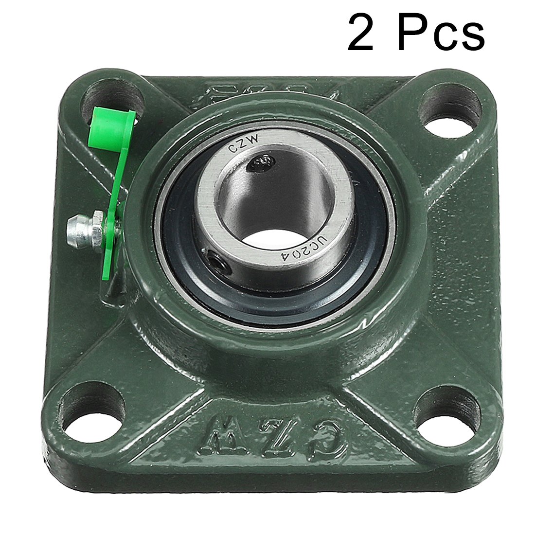 sourcing map 2 Stück Stehlager UCF204 20mm montiert Lagerung Vierkantflansch