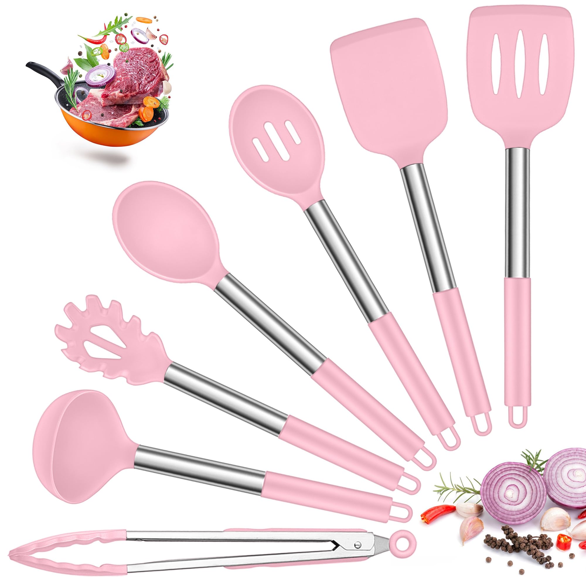 Ustensiles de cuisine en silicone Joyfair spatule et pince anti-rayures pour repas sains en famille