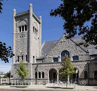 Historic Pictoric Photo - Central Presbyterian Church in Lafayette, Indiana- Fine Art Photo Reporduction 12in x 12in