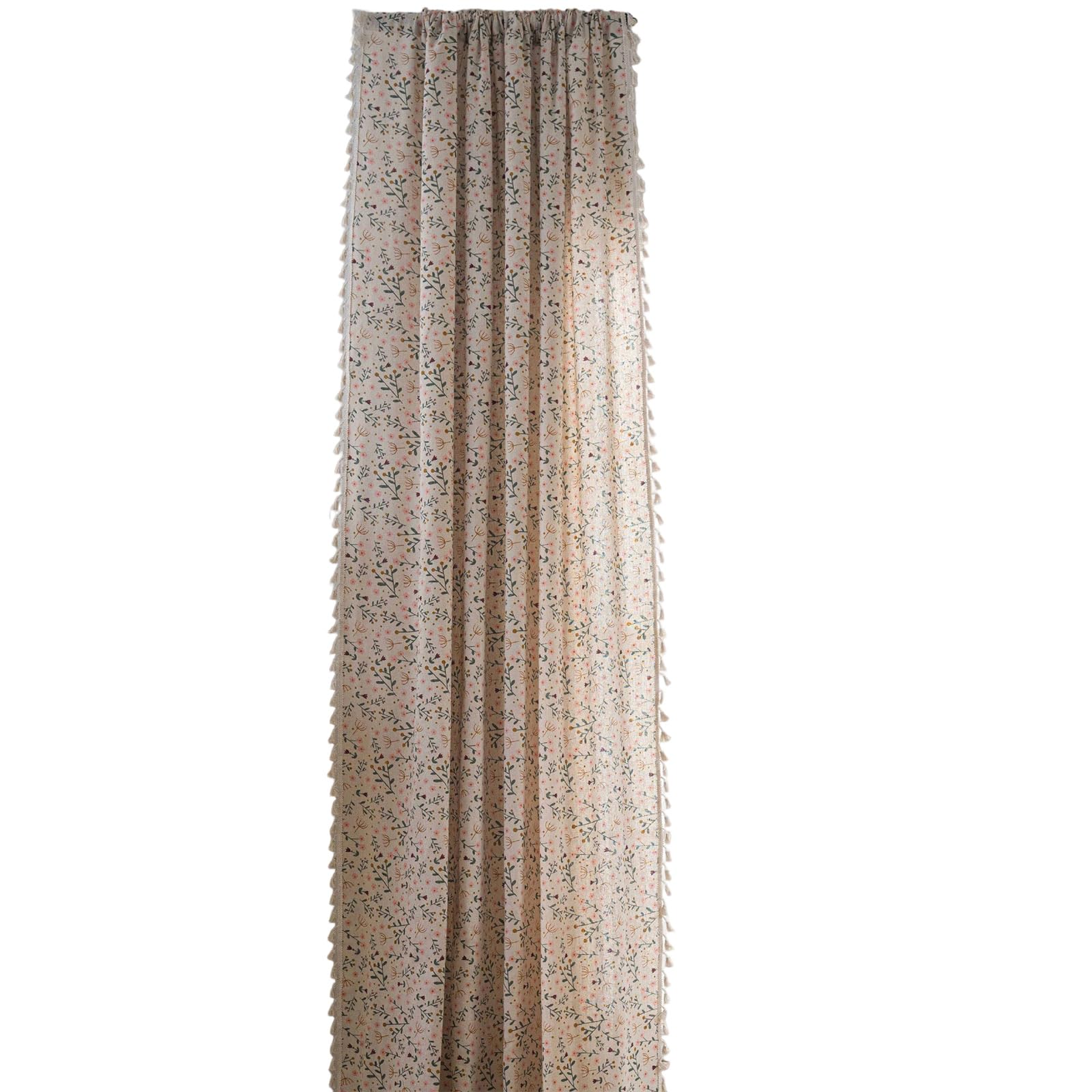 Piceioep Quick Setups Curtains Designed for Print Art and Tassels Detail Soft Polycotton Materials Offering Comfortable for Room Multifunctional Curtains
