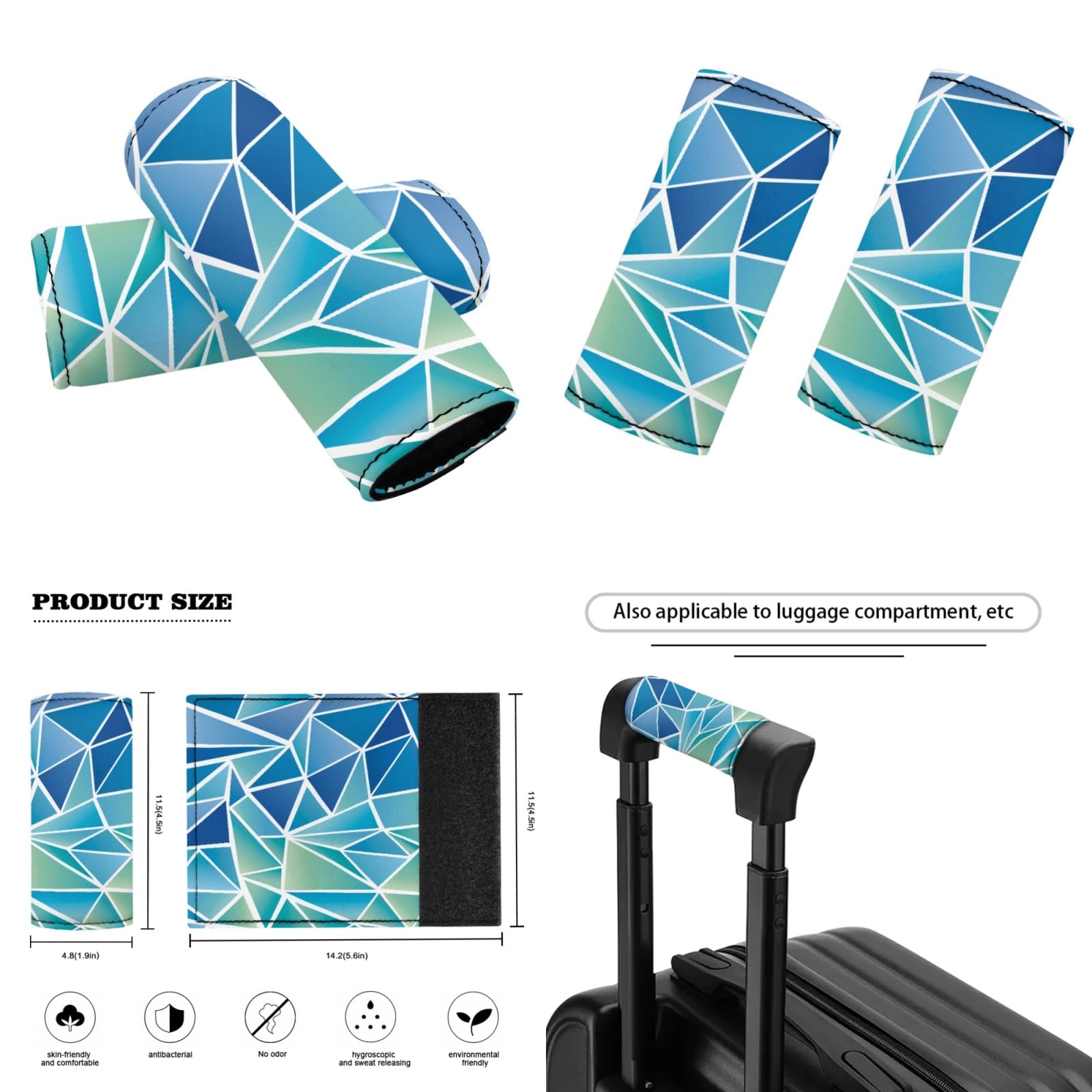 Wanyint Funda protectora para maleta con soporte para taza y asas, Geometría moderna abstracta, L