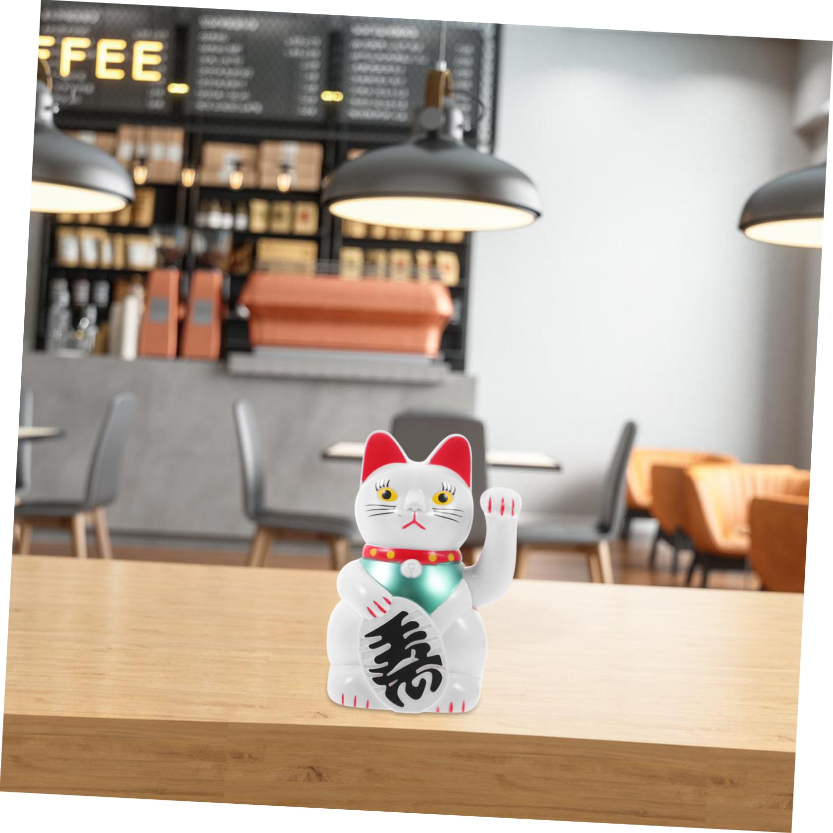 Alipis 3piezas Adorno De Gato Maneki Neko Figura De Japonesa y Automóvil Diseño Elegante y Vivid Estatua De Sin Batería
