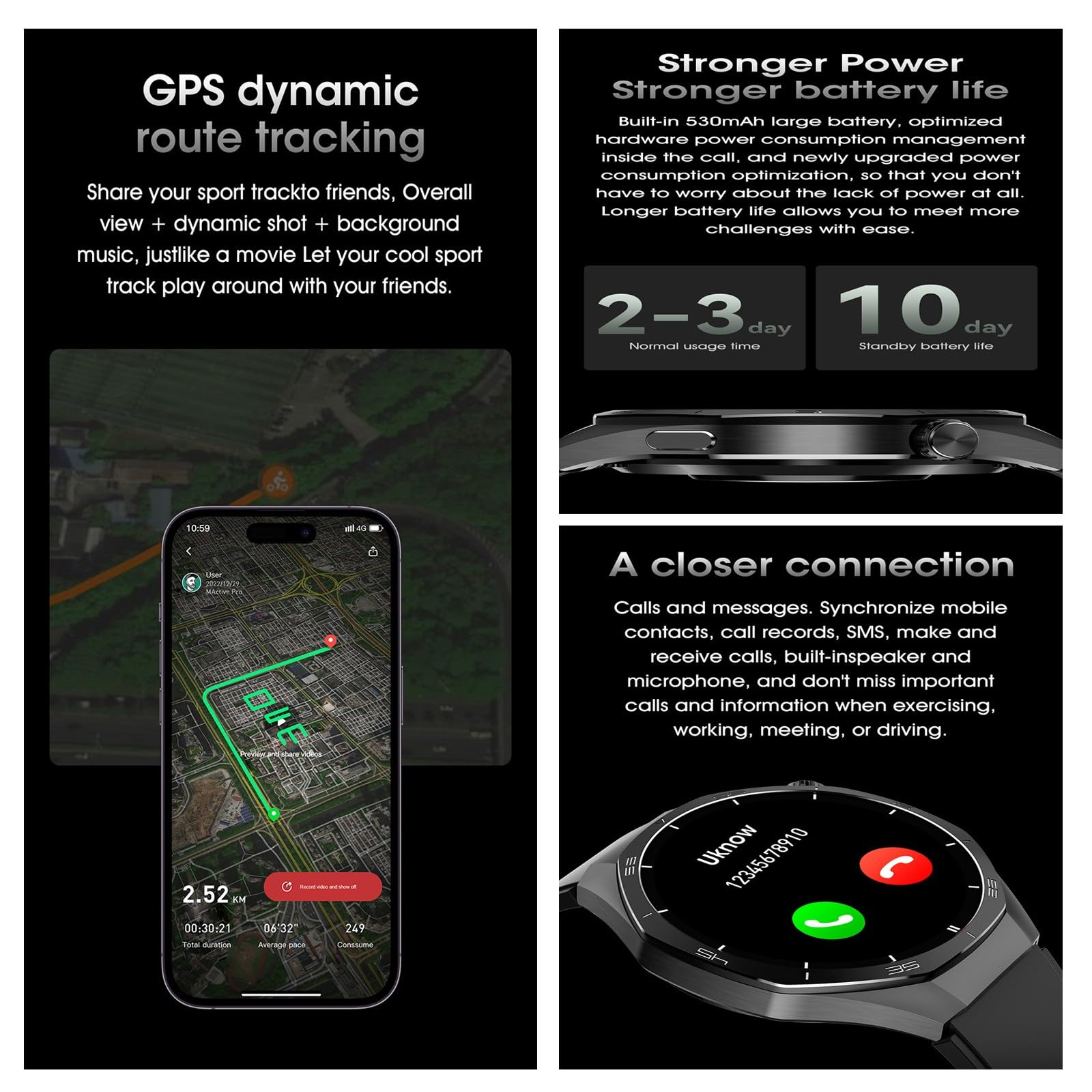 Relojes Inteligentes, Llamadas, Monitorización De Frecuencia Cardíaca/ECG, Pulseras/Relojes Inteligentes,Más De 100 Deportes, Resistente Al Agua IP68, para Android Io