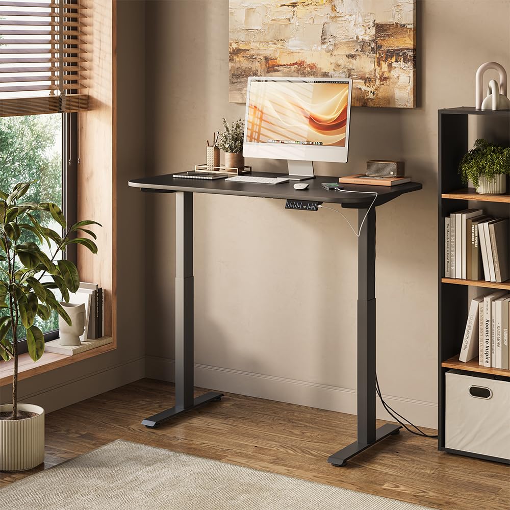 Vicco Scrivania Elevate, Nero/Antracite, 120 x 70 cm | 2 motori, adatto all'uso come postazione di lavoro o scrivania per computer