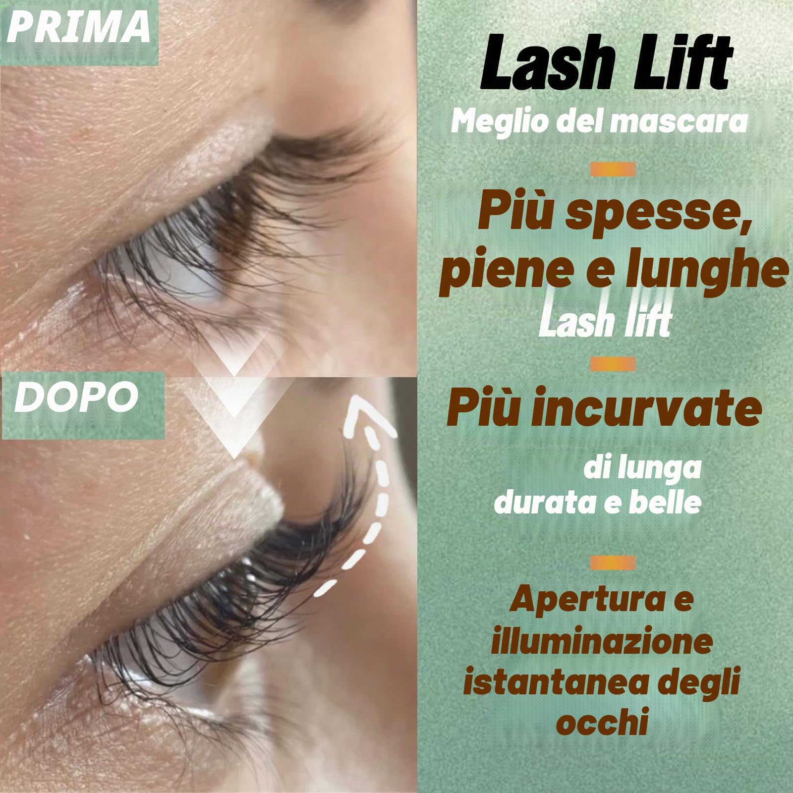 2-IN-1 Kit Laminazione Ciglia and Laminazione Sopracciglia, Professional Laminazione Ciglia Kit Completo & Brow Lamination Kit for Fuller Brows & Long-Lasting Curl, At Home Salon-Quality DIY Kit