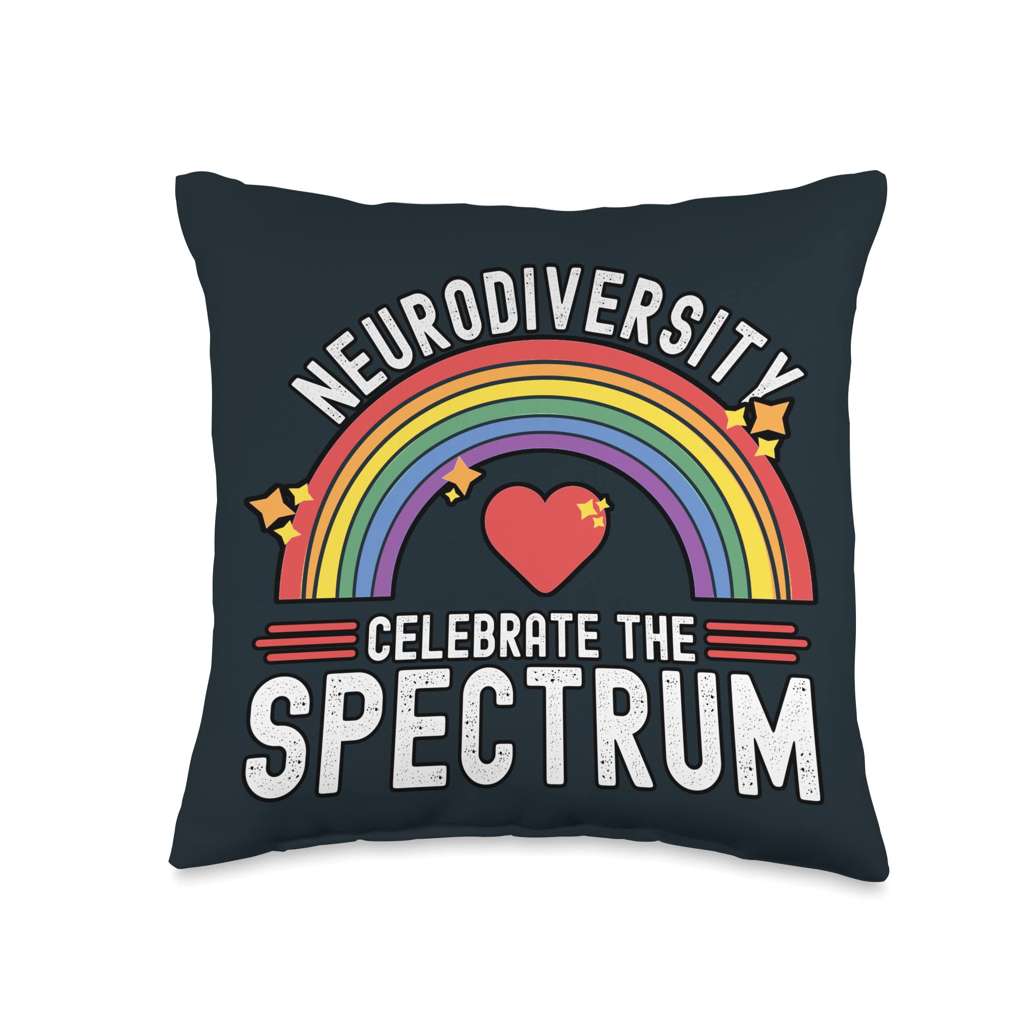 Adhd Support Items Neurodiversity Celebrate The Spectrum Throw Pillow, 16x16, Multicolor