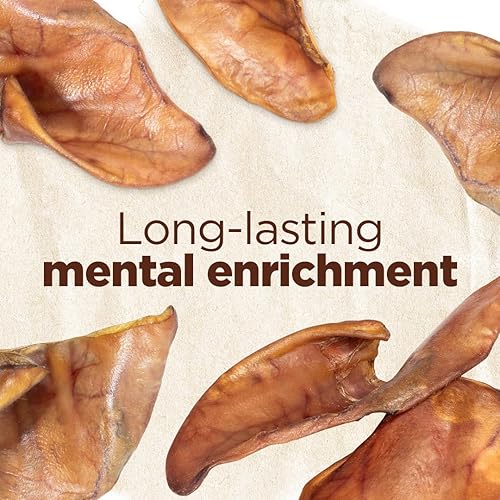 Miniatura 5 de Natural Farm Orejas de cerdo para perros (paquete de 8), golosinas enteras totalmente naturales para perros, orejas de cerdo, ingrediente único y