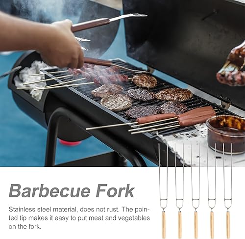 Miniatura 6 de 5 piezas de carteles de barbacoa reutilizables para barbacoa, brocheta de hoguera, palitos de camarones Smores para asar palitos reutilizables para