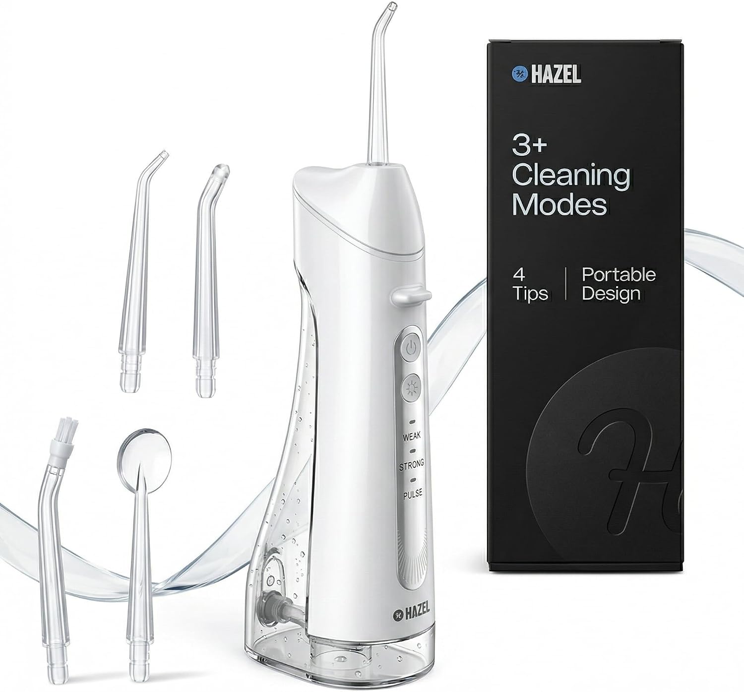 Hazel Cordless Travel Water Flosser for Teeth - 300ml Tank, White
