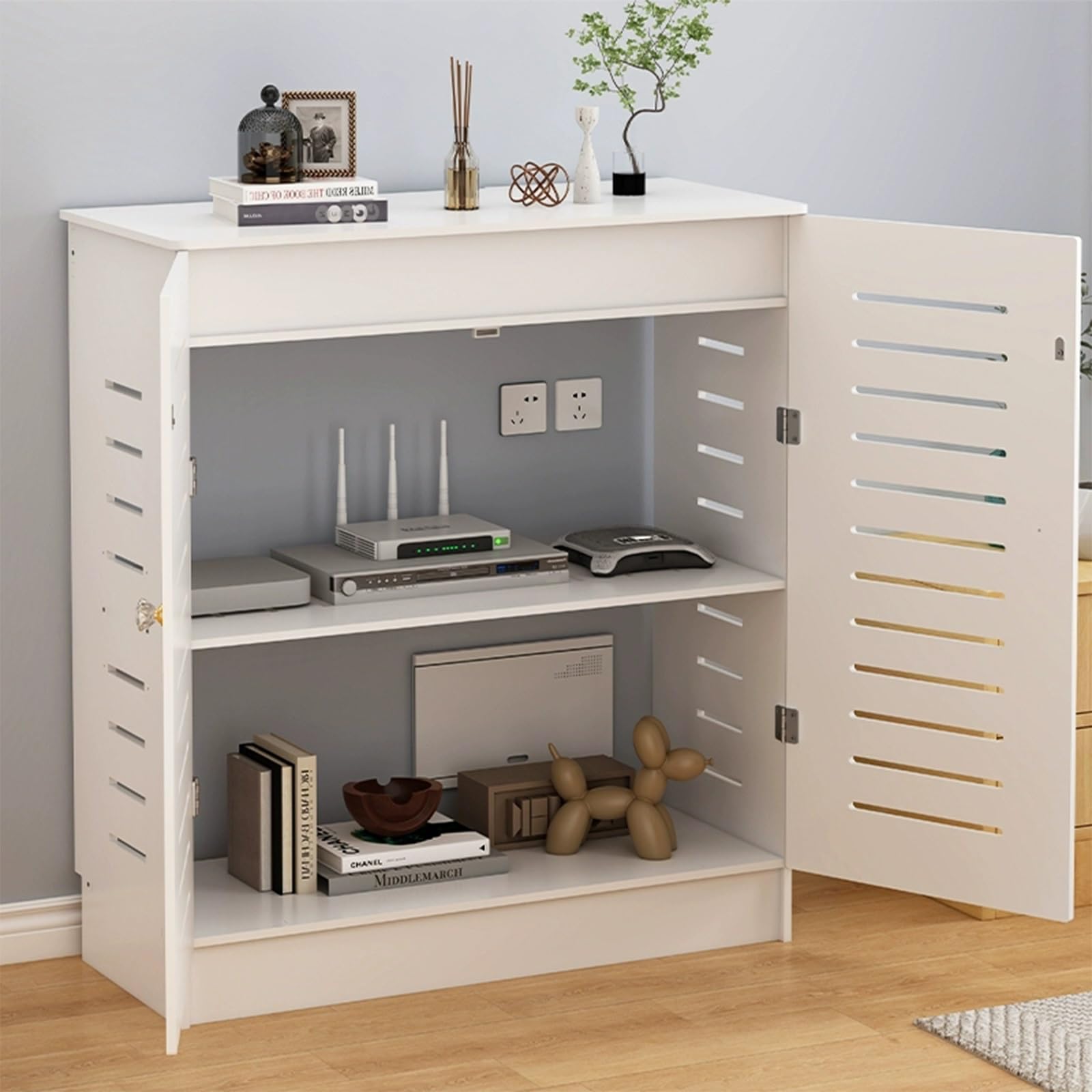 Enrutador WiFi armario organizador decorativo para módem y hogar
