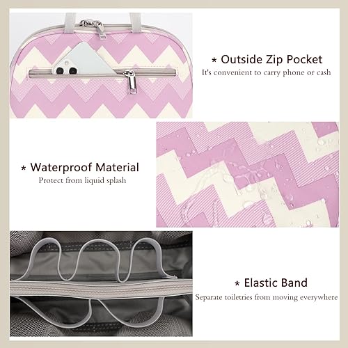 Miniatura 4 de During Co - Bonita bolsa de maquillaje para mujeres y niñas, bolsa de aseo de viaje para pasar la noche con cinturón colgante, organizador de