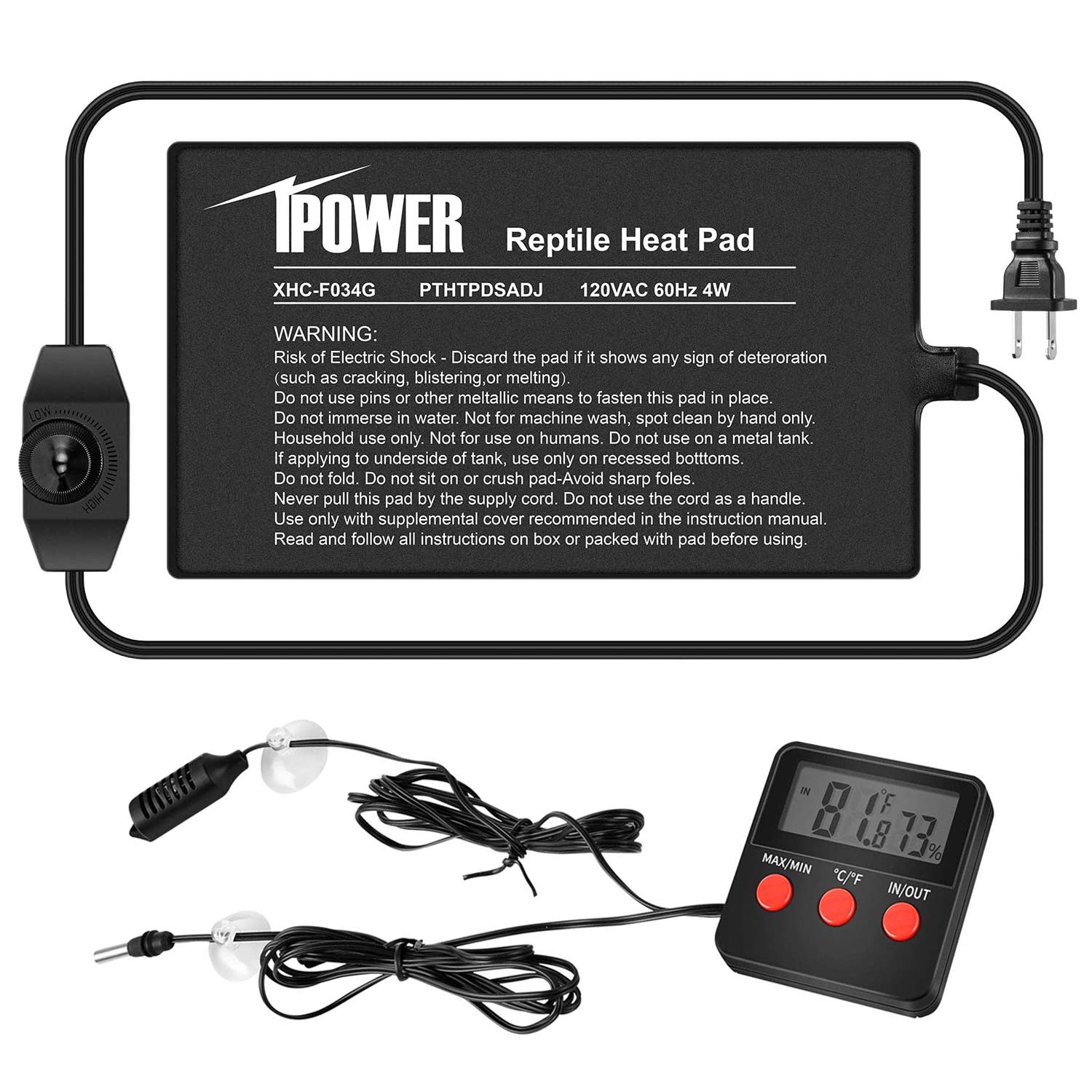 Buy iPower 4"x7" Reptile Heat Mat Under Tank Warmer Terrarium Heating