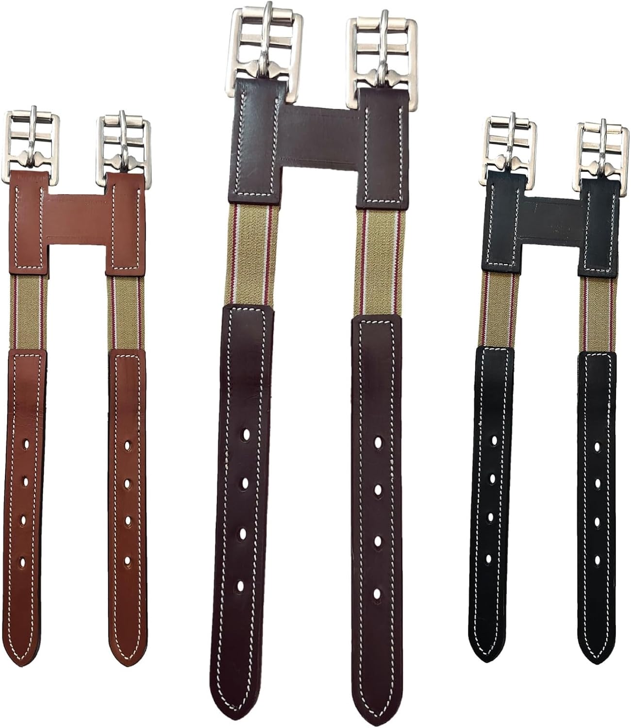 Majestic Ally Leather Girth Extender with Heavy-Duty Elastics, Durable, Flexible