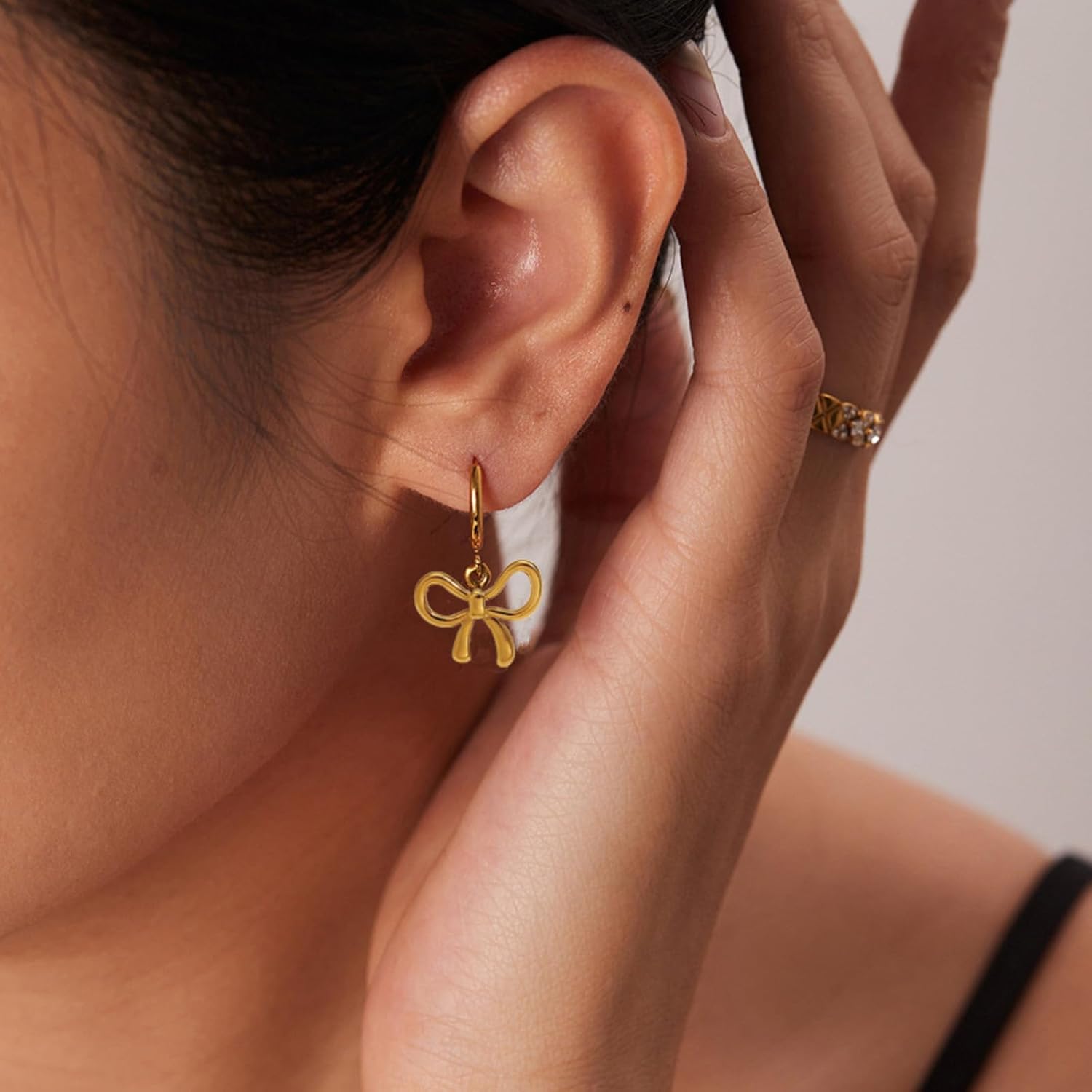 Bow Earrings for Women Gold Bowknot Hoop Earrings Wedding Prom Jewelry Christmas Gifts Trendy Stuff - Image 3
