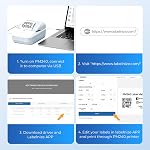 PM240 Label Maker Machine with 3 Tapes, 2" Portable Thermal Label Printer for Phone & PC, Bluetooth Label Maker with Multiple Templates for Small Business, Office, Home, School, Light Blue
