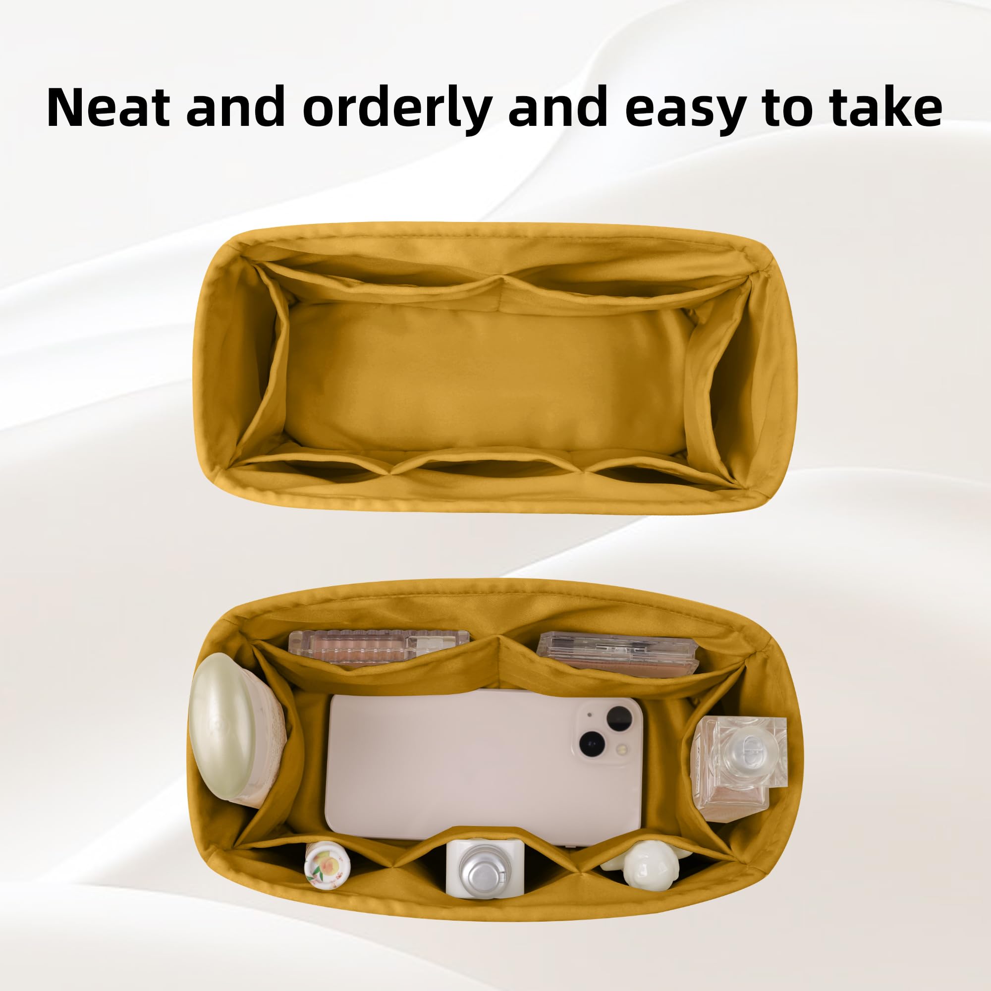 DGAZ Organizador Interior para OnMySide Medium, Inserto Satén, Jaune Amber