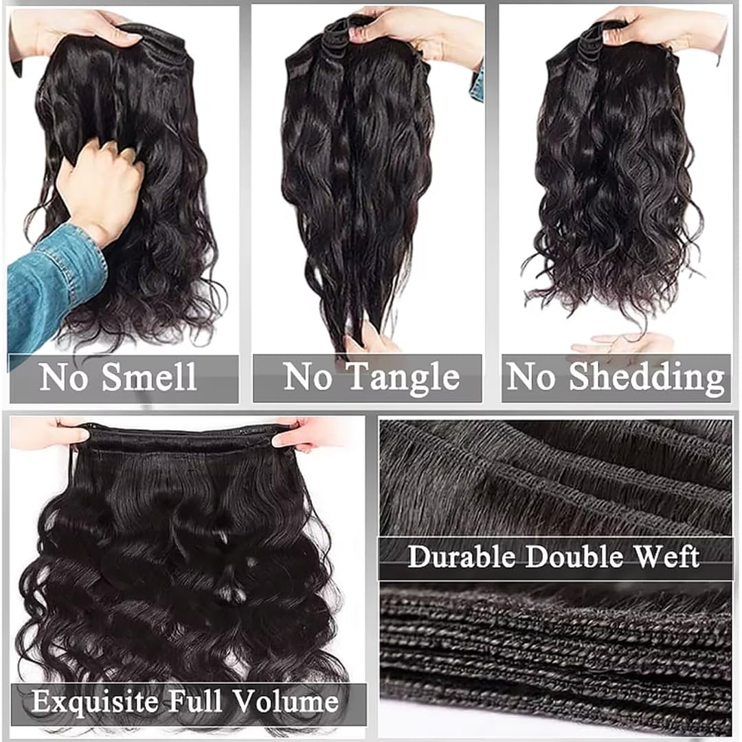 Amazon.com : Wigtune 16A Raw Body Wave Human Hair Bundles 20  display picture 2