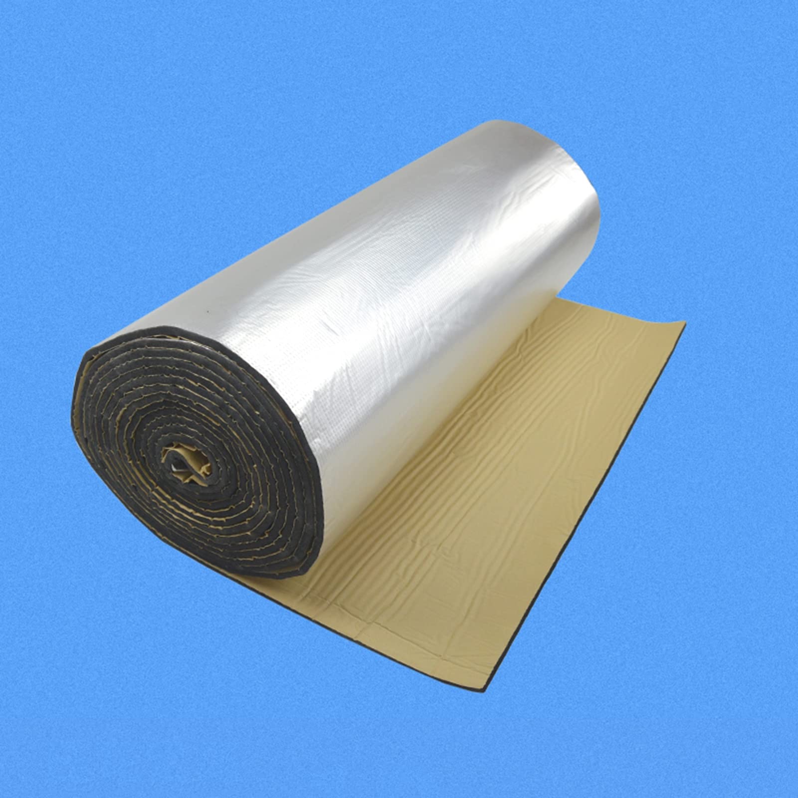 Stuoia Cotone Isolante Autoadesivo,Pannello Riflettente Termosifoni, Isolamento Termico Scudo Barriera Radiante, per Capannoni Tetto Loft Mansarda Camper Furgoni,10mm（THk）,1 * 2M(2m²)
