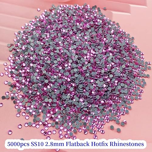 Miniatura 2 de Hotfix - 5000 diamantes de imitación termoadhesivos SS10 de 0.110 in con parte trasera plana, diamantes de imitación redondos de cristal para