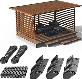 Louvers for Pergola Deck Sunblind System, Adjustable Louver Bracket Kit with 304 Stainless Steel