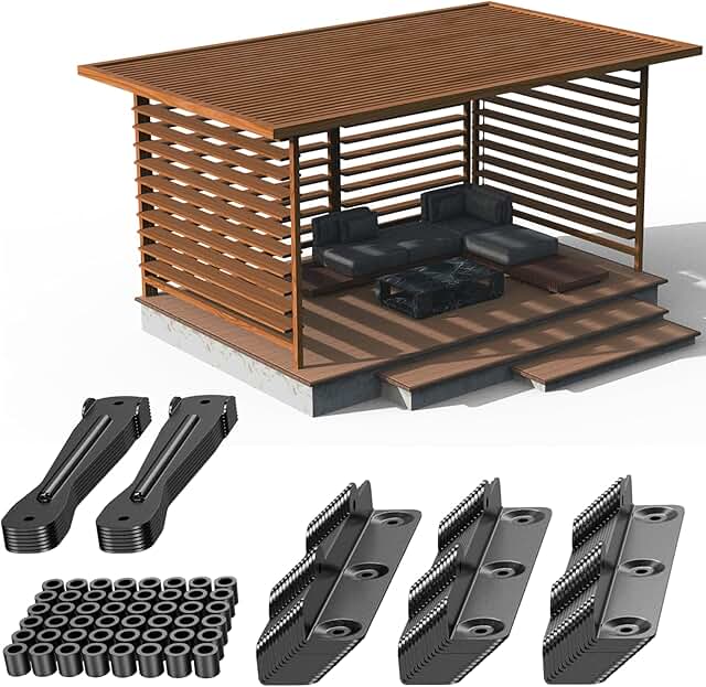 Adjustable DIY Louver Bracket Kit for Pergola and Deck Sunblind Systems