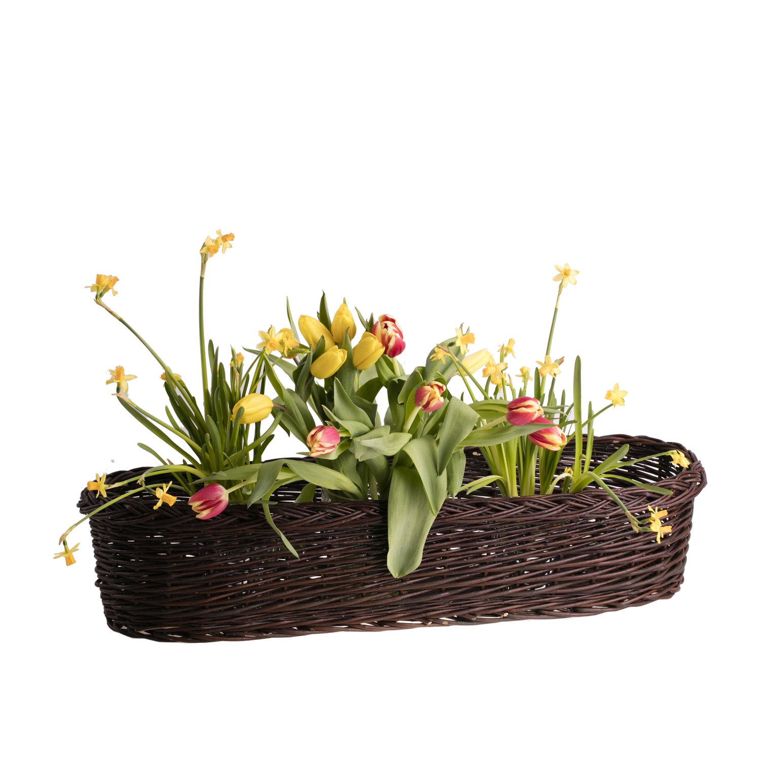 e-wicker24 Jardiniére Ovale pour Plantes,Cache-Pot Pot de Fleurs boîte à Fleurs en Osier Marron Naturel,Pots de Fleurs (100 x 28, H: 18) (80x28 H18)