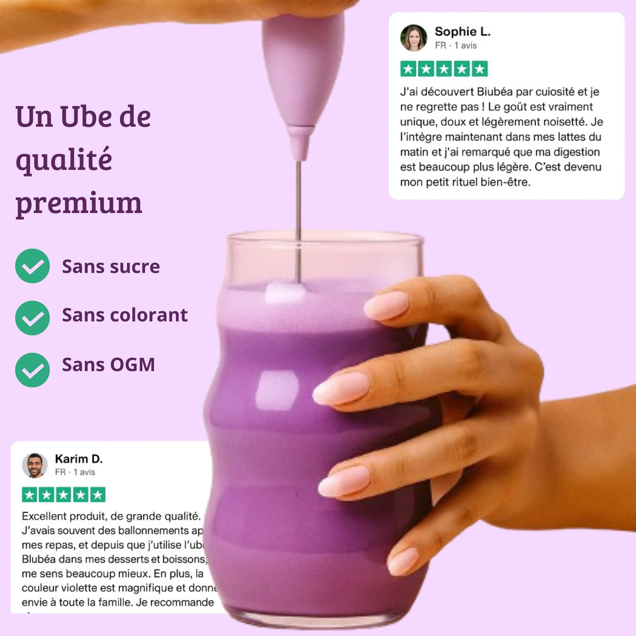 Blubea Polvo Ube 100% natural, rico en antioxidantes, 100 g