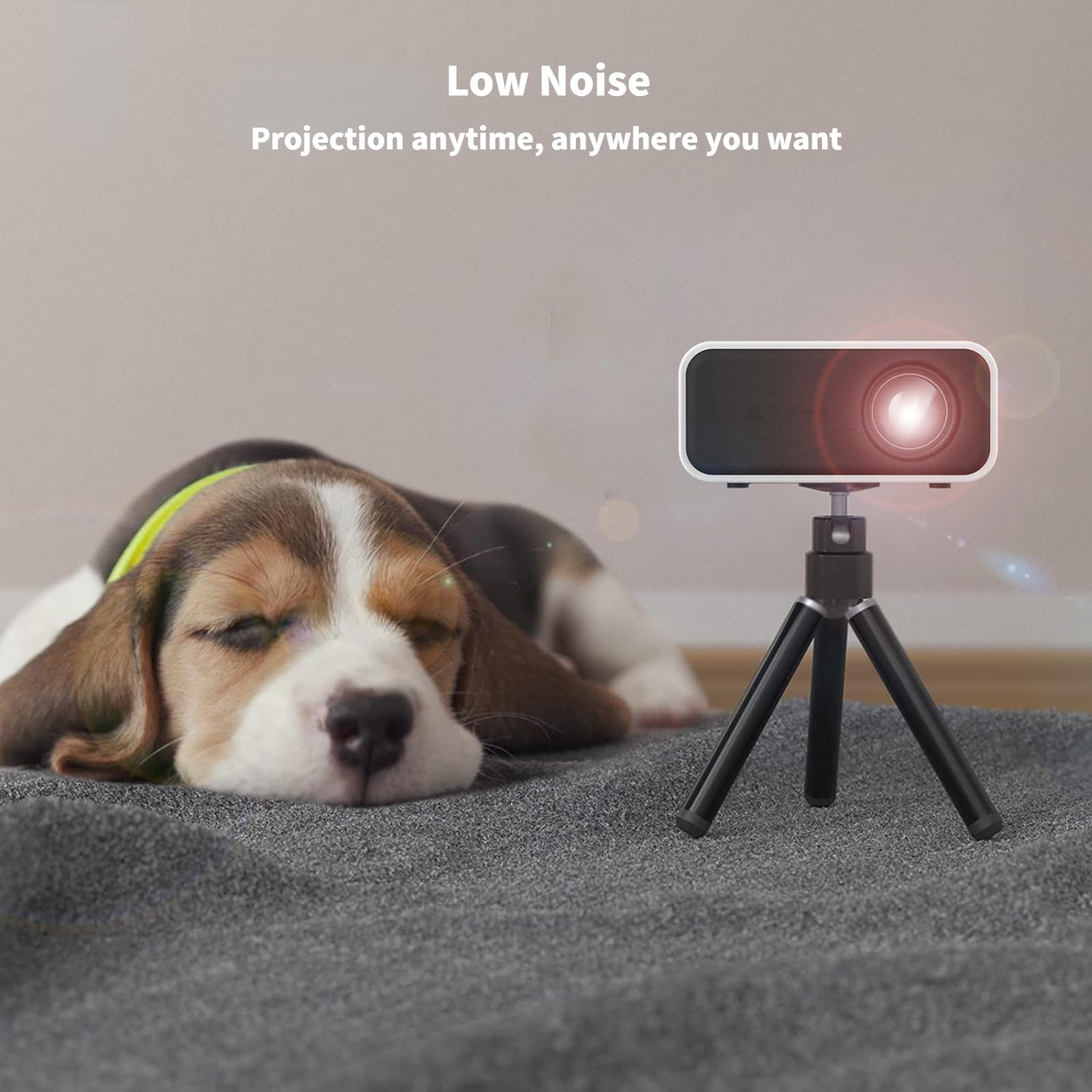 Mini Projecteur Portable Haute Définition 1080P Haut-parleurs 4Ω 2W Intégrés Protection des Yeux Projecteur de Cinéma Maison pour iOS pour Android pour Ordinateur Portable (Blanc)