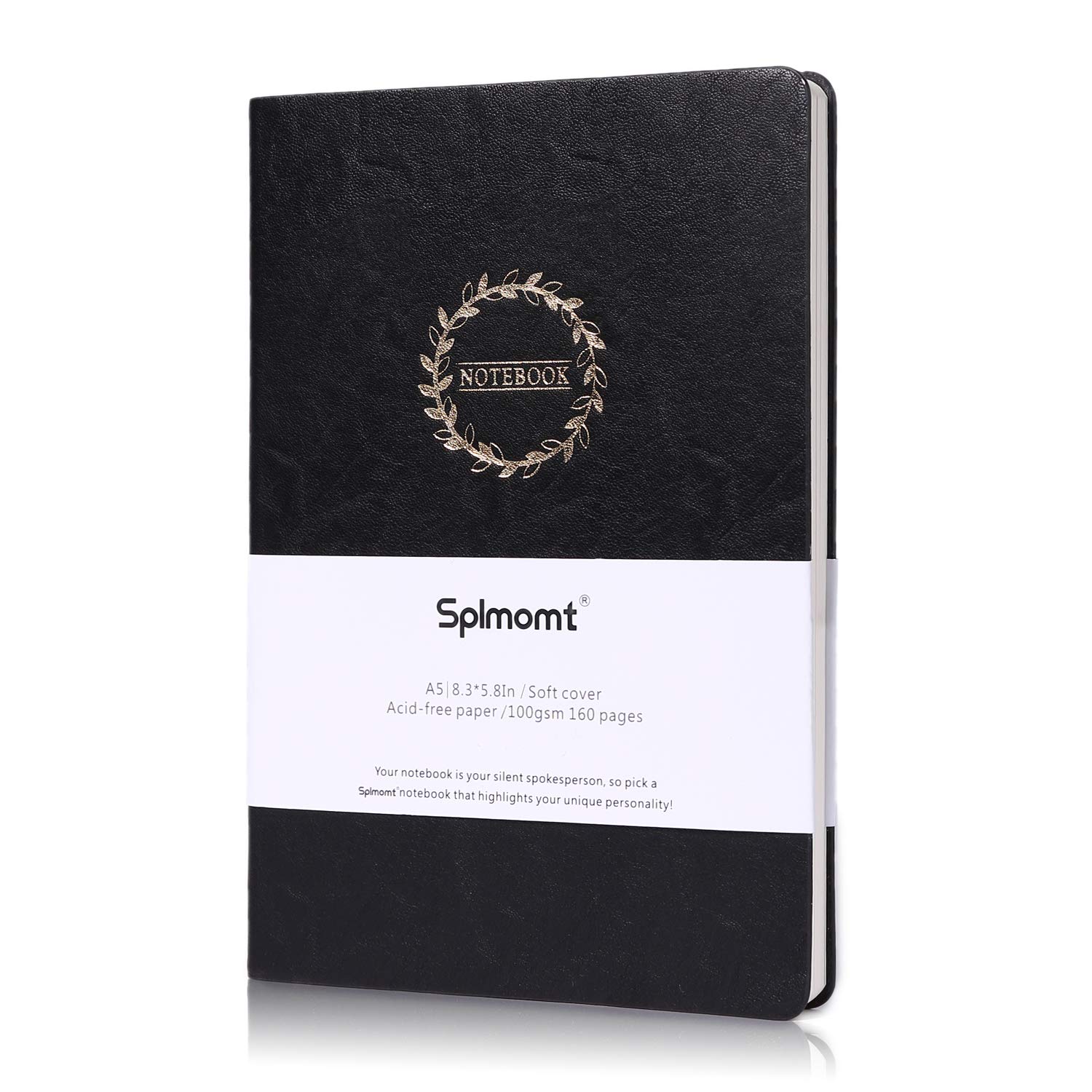 A5 Dotted Grid Notebook, Softcover Cahier Journal Notebooks, Large(5.8" x 8.3") Notebook Use As Jounal, Sketchbook, Subject Notebook & Composition Notebook, 160 Pages(Dot,Black)