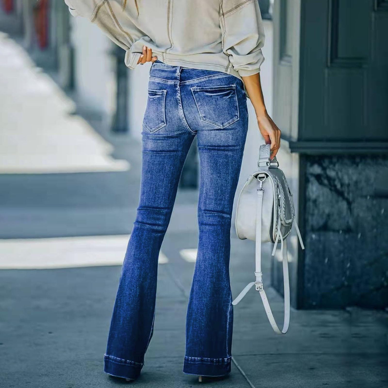 Skinny Jeans da donna neri a vita alta, elasticizzati, eleganti, vintage, casual, da donna, slim fit, in tinta unita, versatili, comodi, con tasche