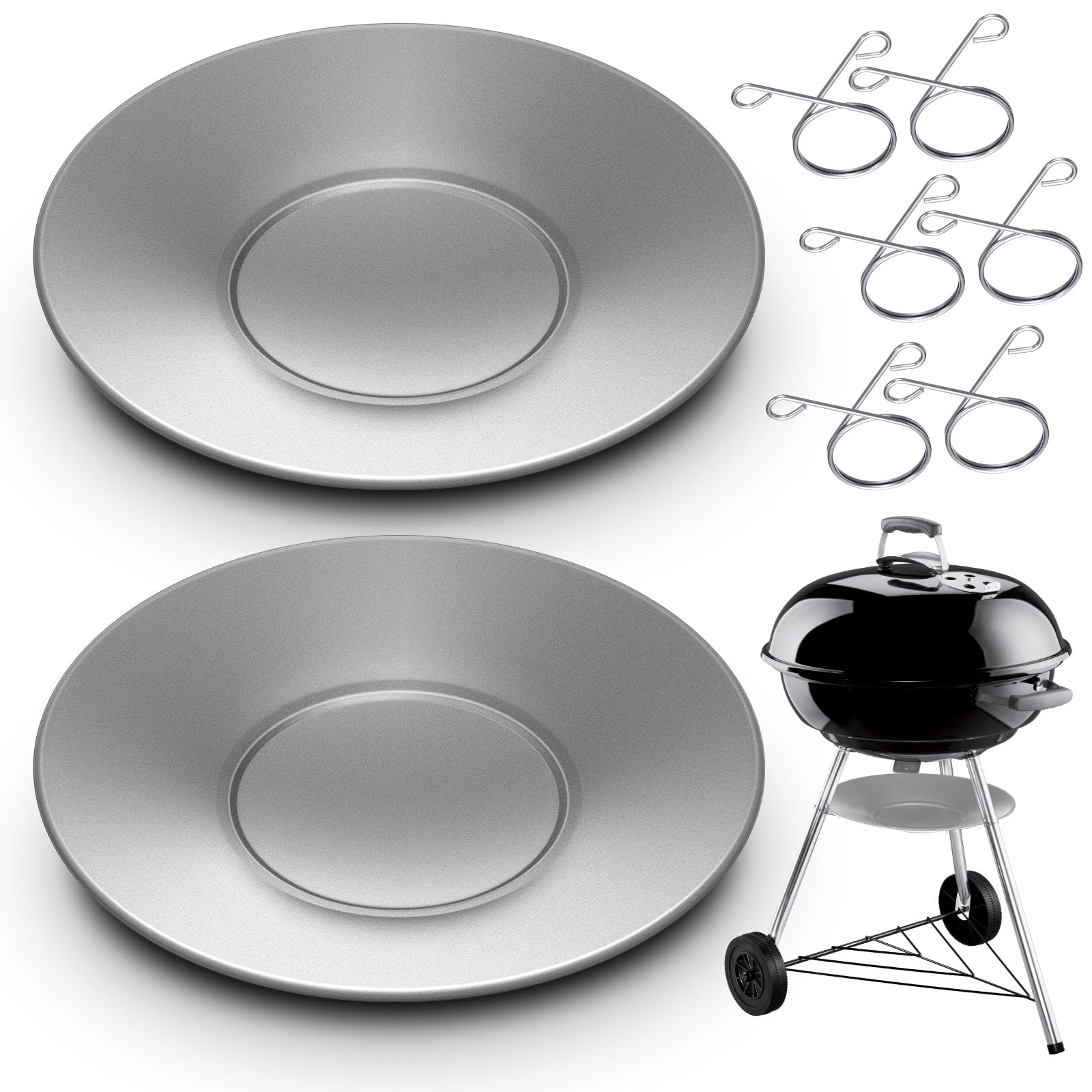 MorningRo 2 Pcs 11" Diameter Ash Catcher Pan Ash Pan for Charcoal Grill Compatible with Weber for Grill Replacement Parts