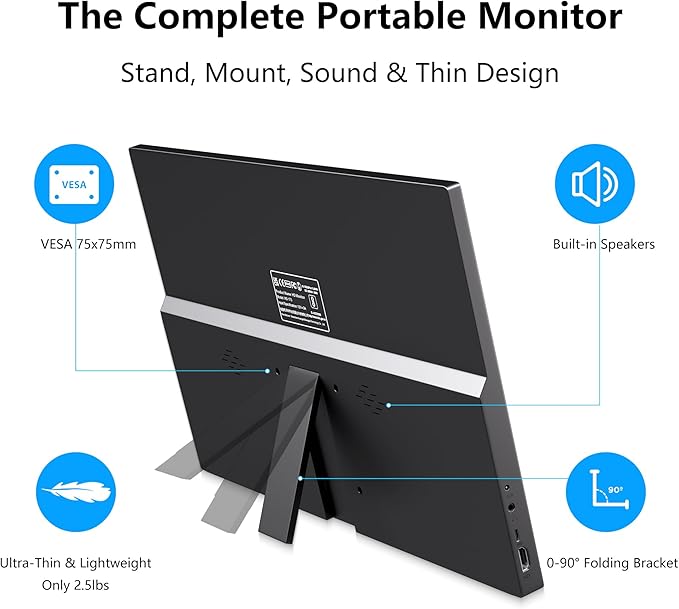 Monitor Portátil 17.3 Pulgadas Resolución HD+ miniatura 5