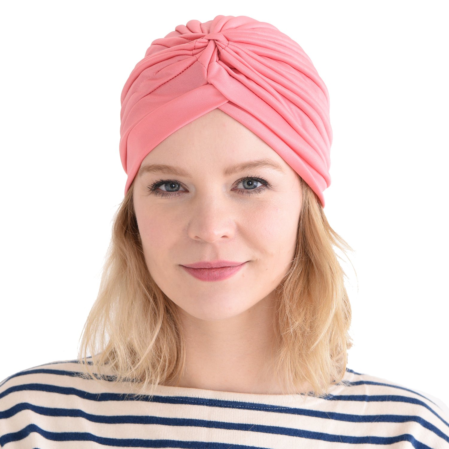 Charm Men's Pink Wo Turban Hat Head Wrap - Twist Head Cover Costume Chemo Bonnet Cap