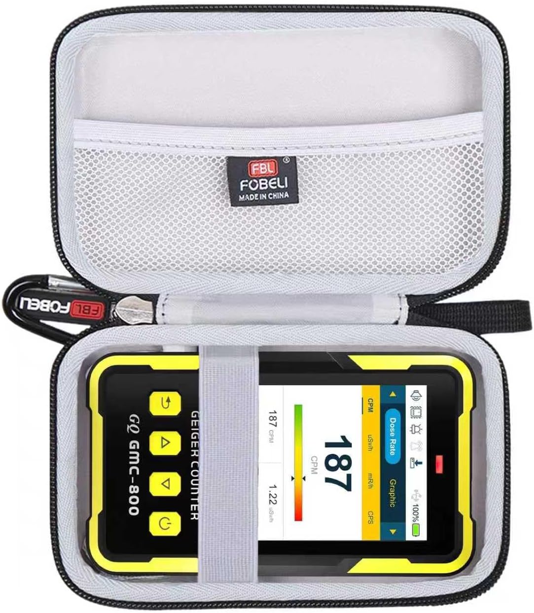 FBLFOBELI Hard Case for GQ GMC-800/FNIRSI GC-01 Nuclear Radiation Detector | Hard EVA Shell, for GQ GMC-300S/GMC-600 PRO/GMC-320S/GMC-300E/GMC-SE Geiger Counter, Shockproof & Water-Resistant, Grey
