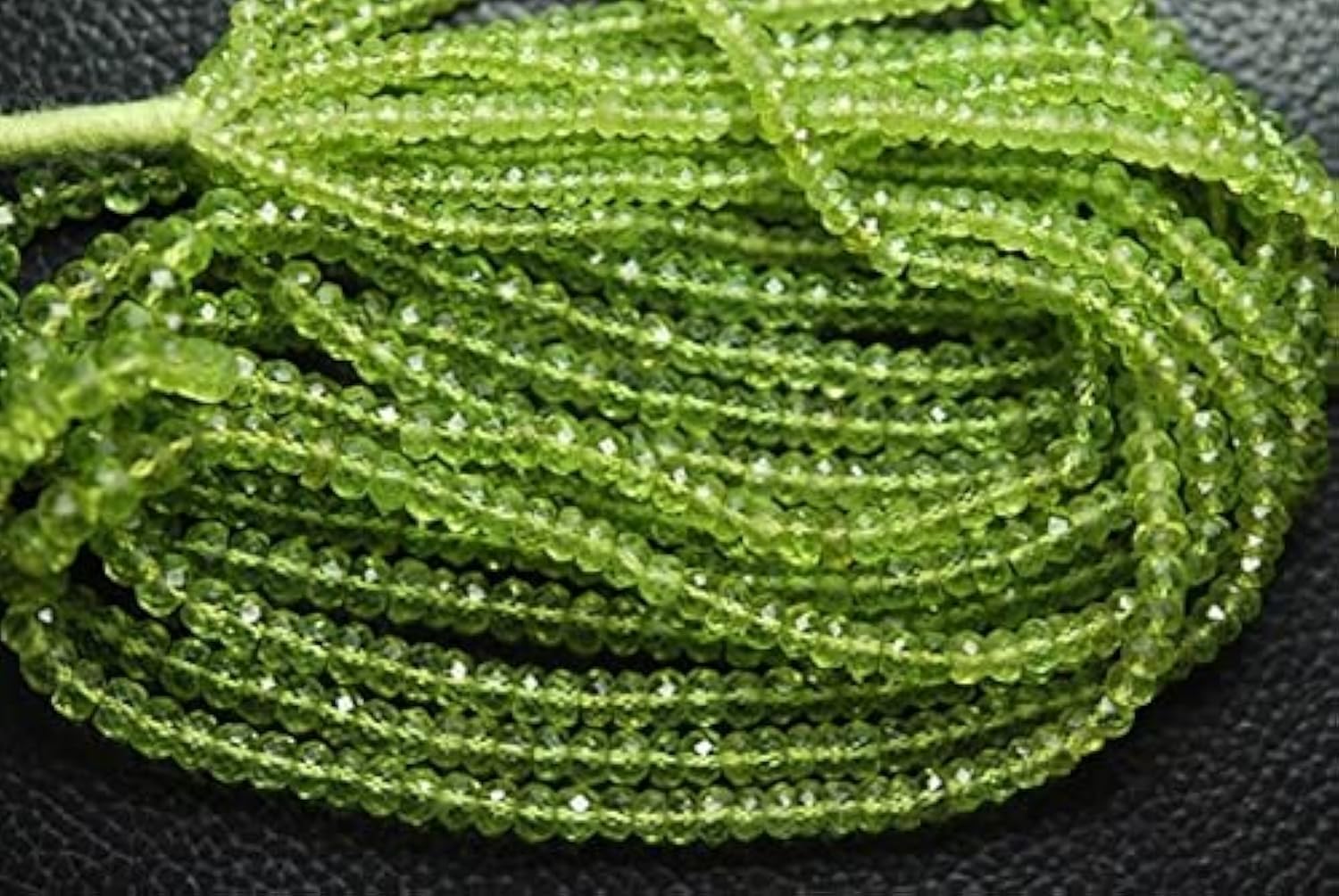 Peridot rondelles facettées 3.5-5.5mm pour création de bijoux