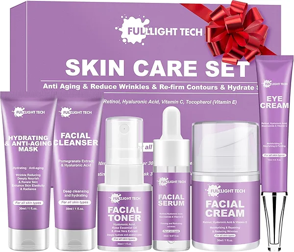 Skin Care Set,Gentle Anti-aging Skin Care Kit,Hydrate, Moisturize Skin,Facial Skin Care Routine Kit Women Teen Girls Travel Skincare Gift Set,Women Mom Gifts for Christmas Valentines Birthday Gift Her