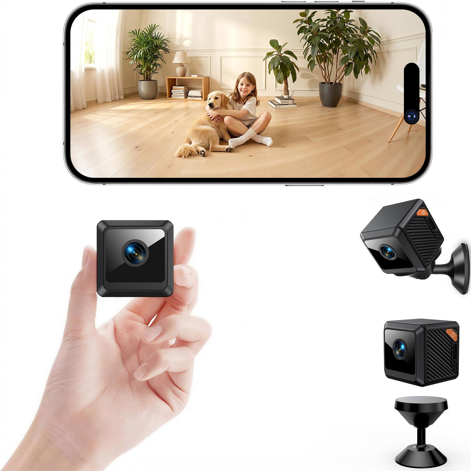 Hidden Camera for Home Security - 1080P HD Mini Indoor Camera for Surveillance - Spy Cam with WiFi
